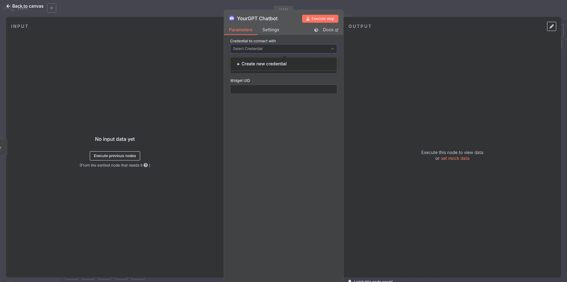 Creating new credentials
