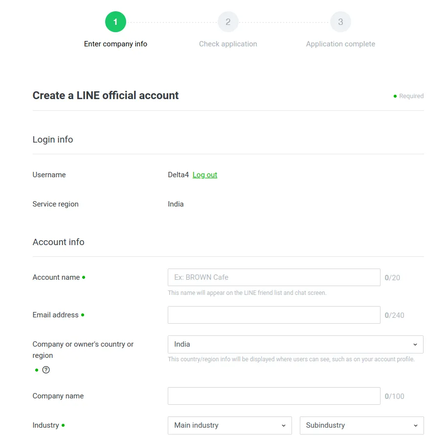 Create Line Account