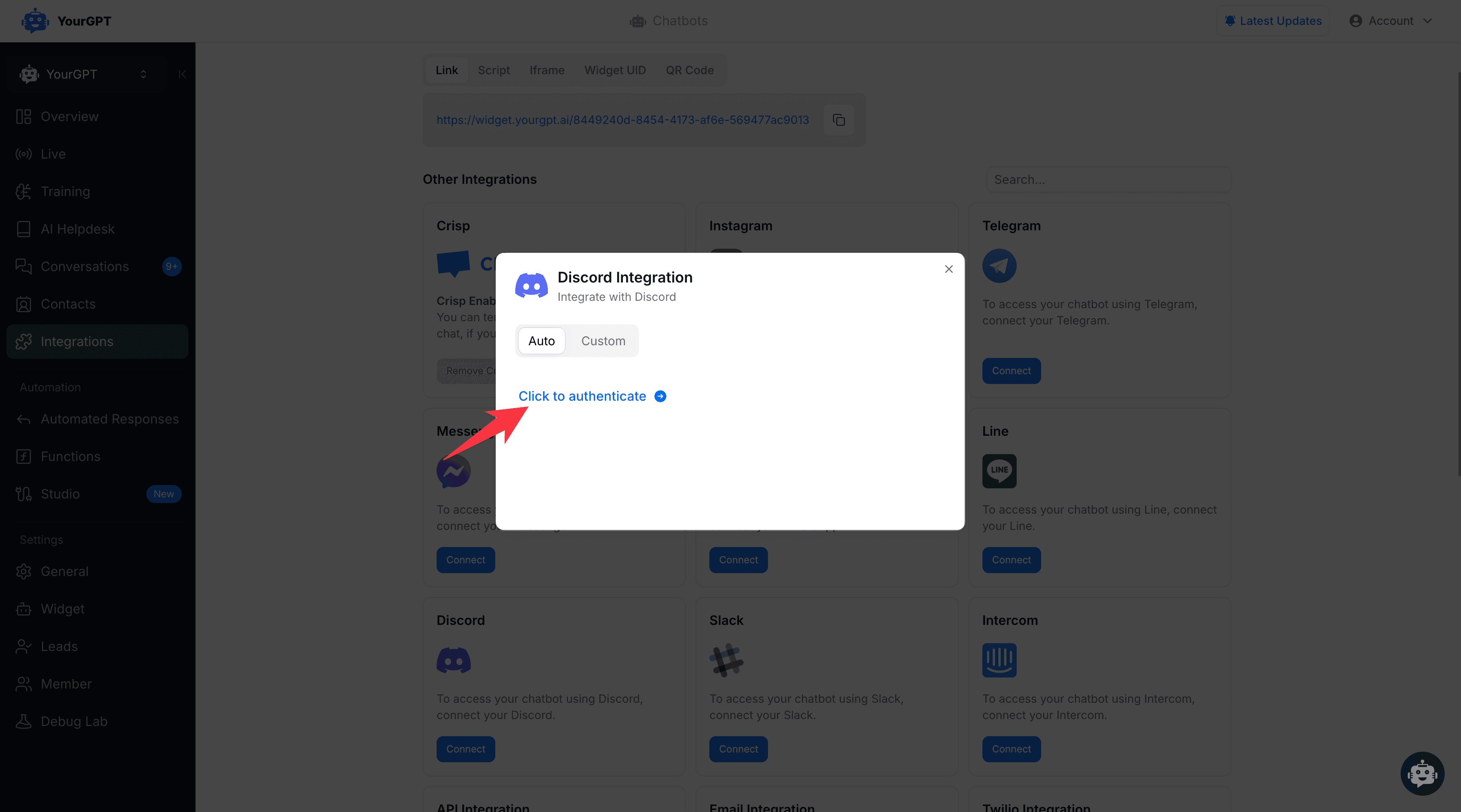 Auto Discord Integration