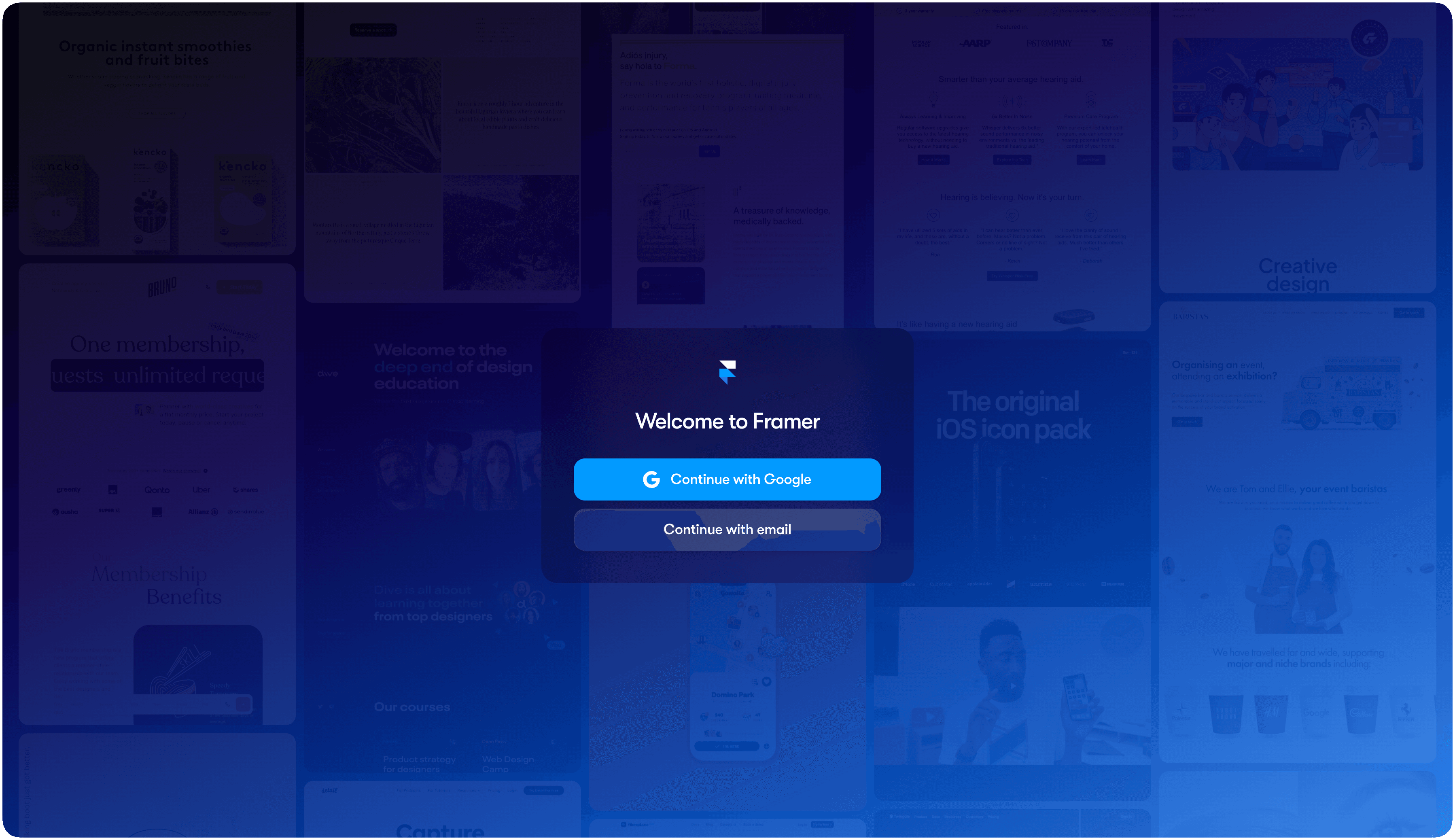 Sign in to Framer Dashboard