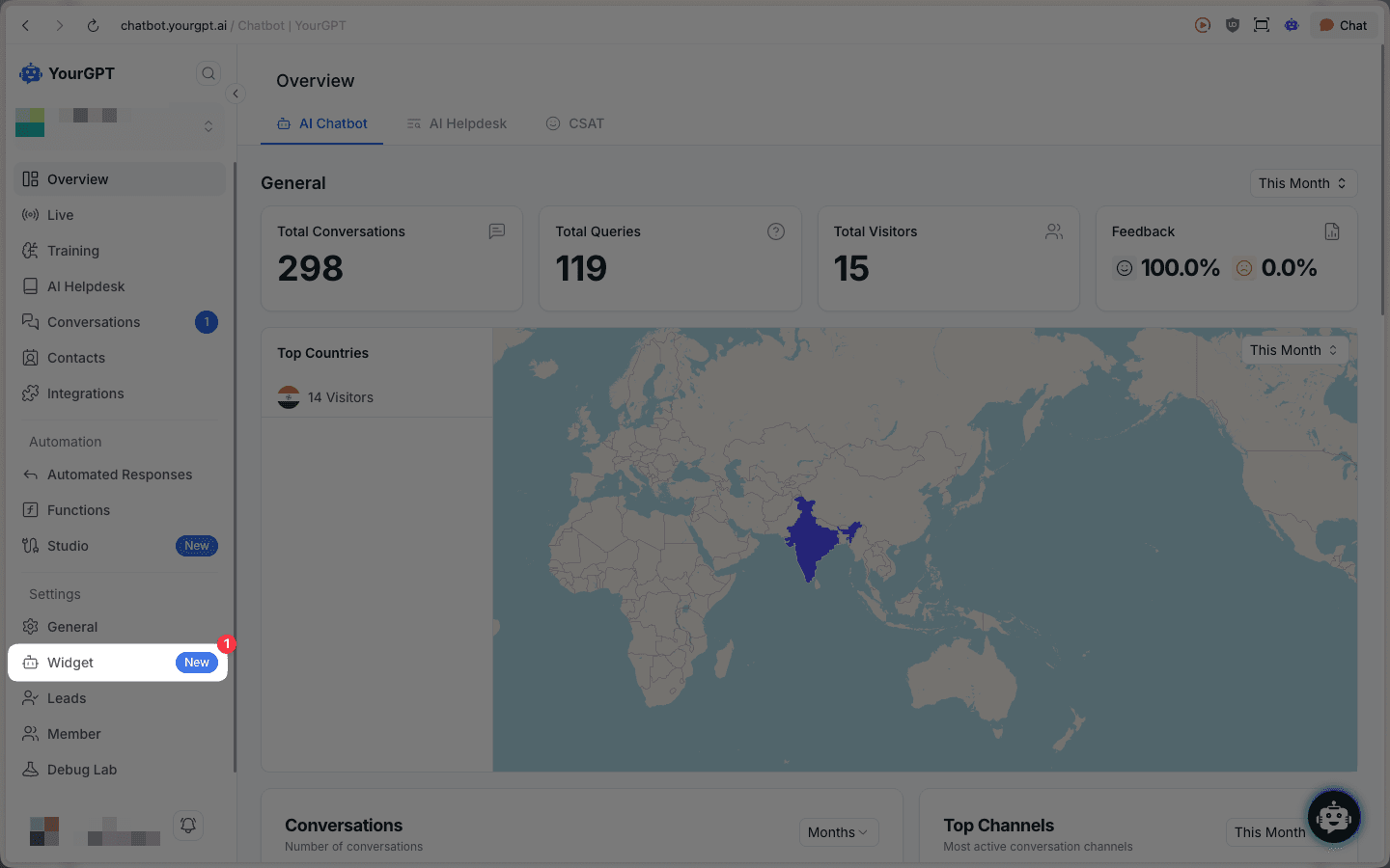 Navigate to Widget Settings