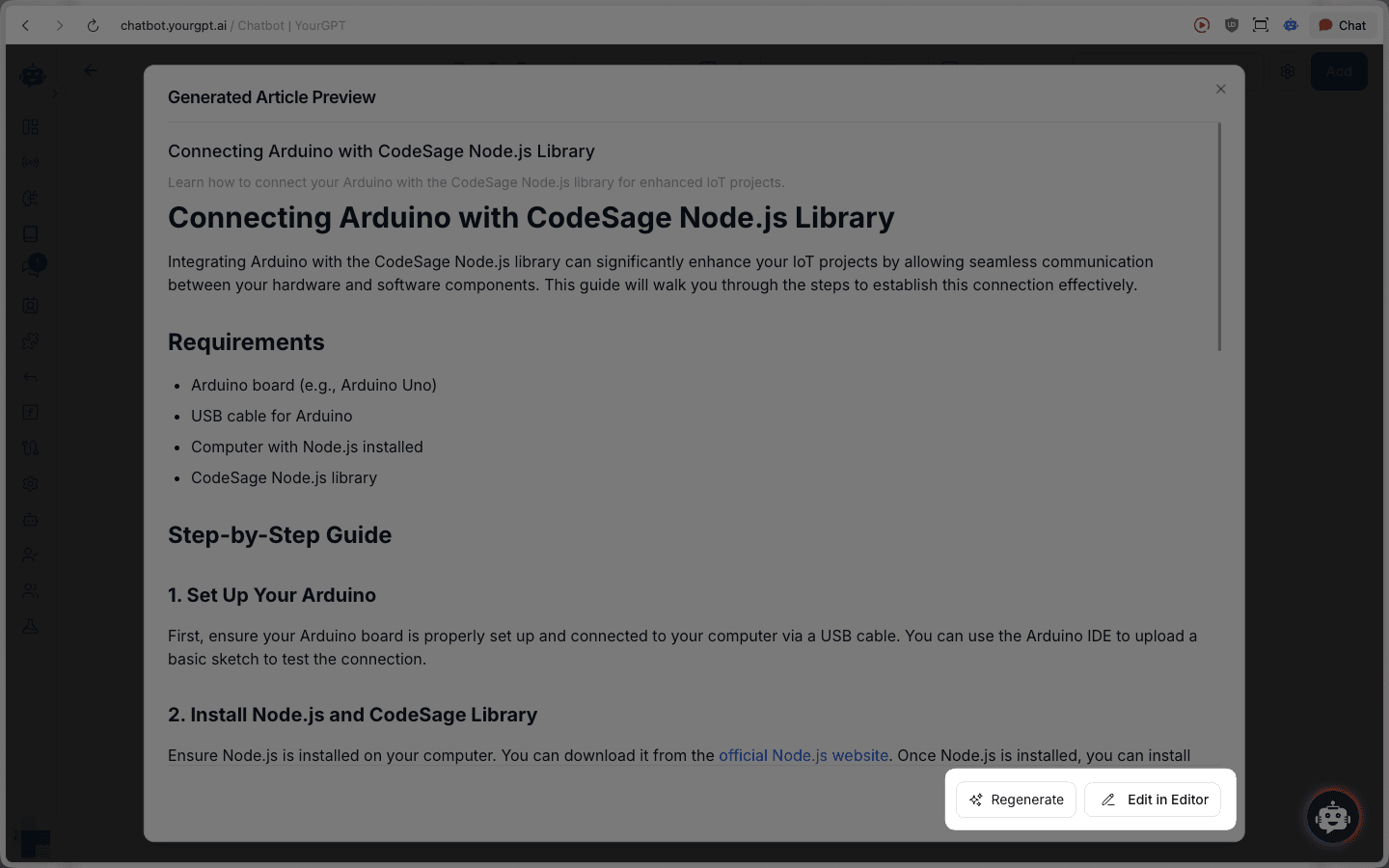 Generated Article Preview