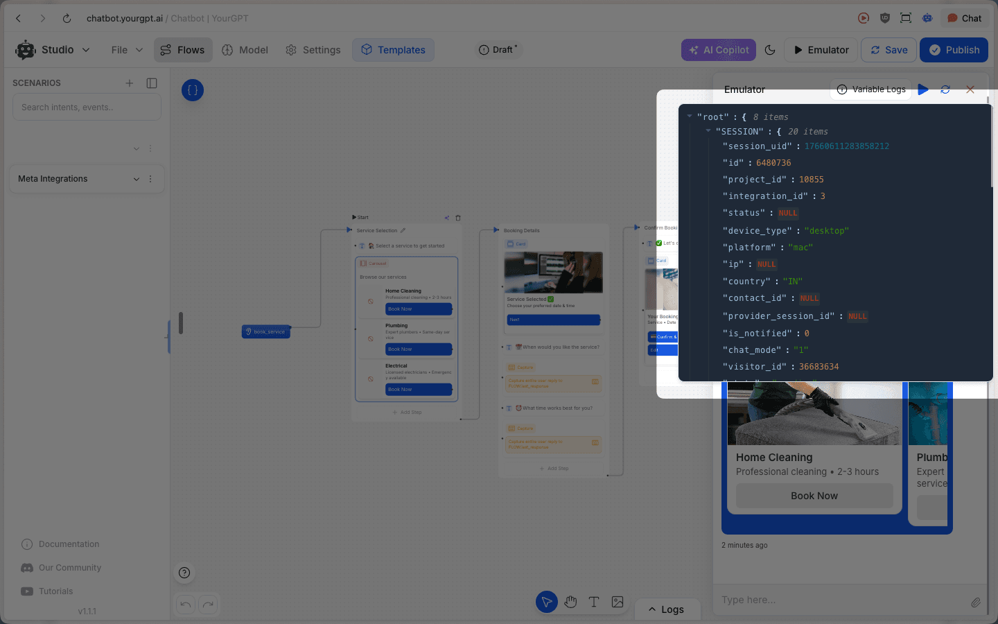 Variable Logs JSON
