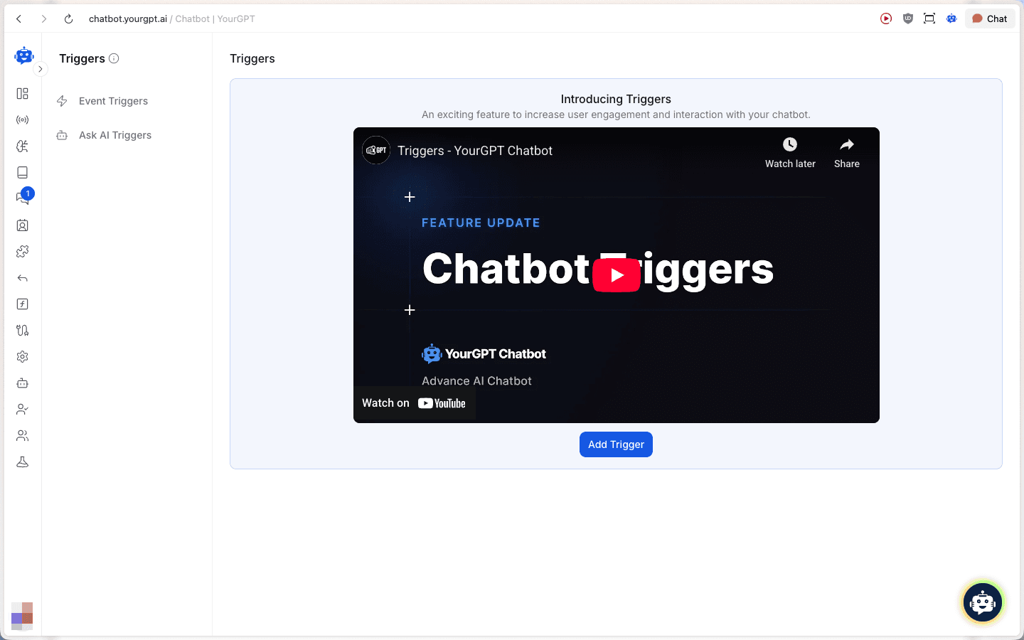 Triggers page