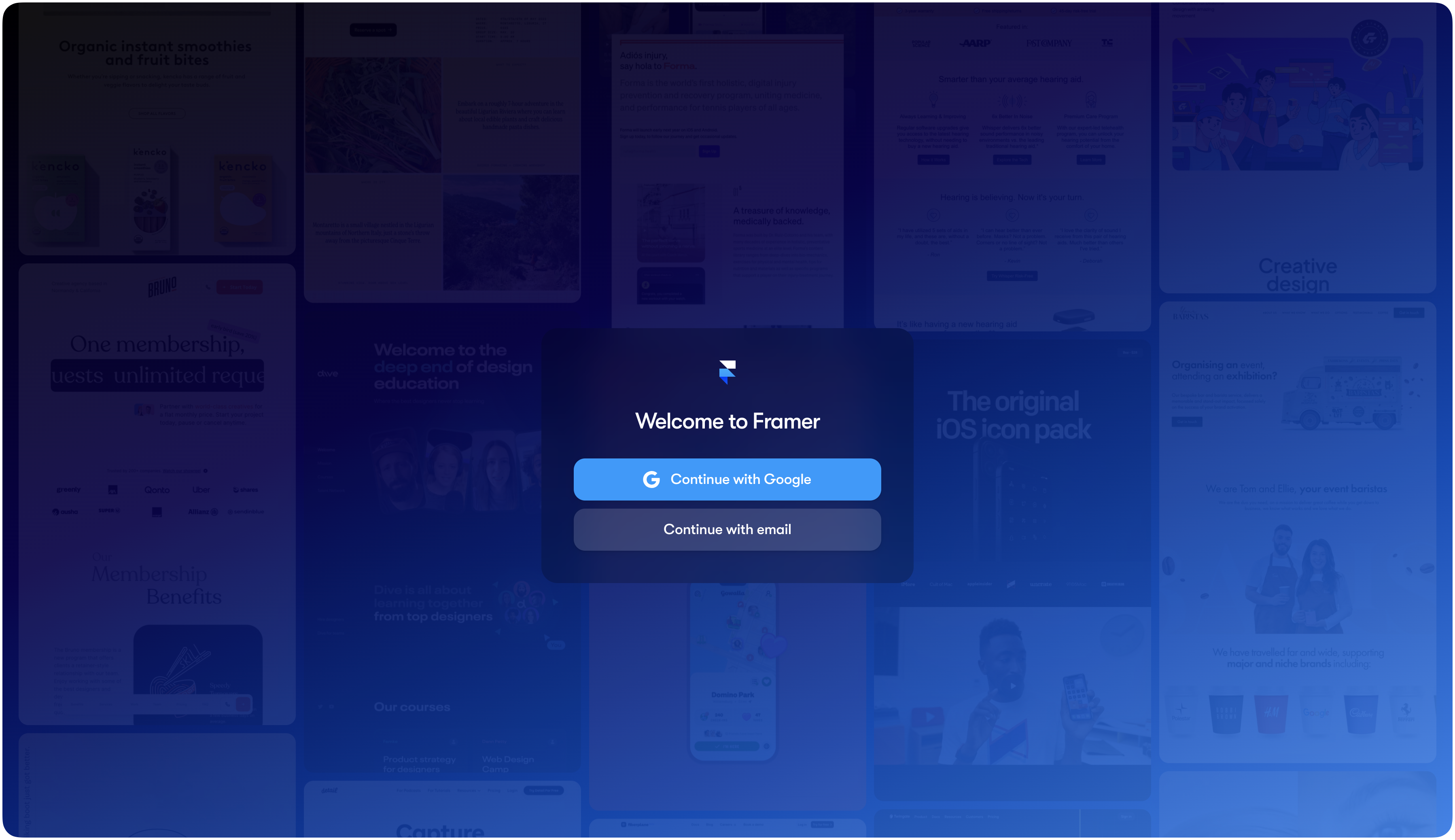 Sign in to Framer Dashboard