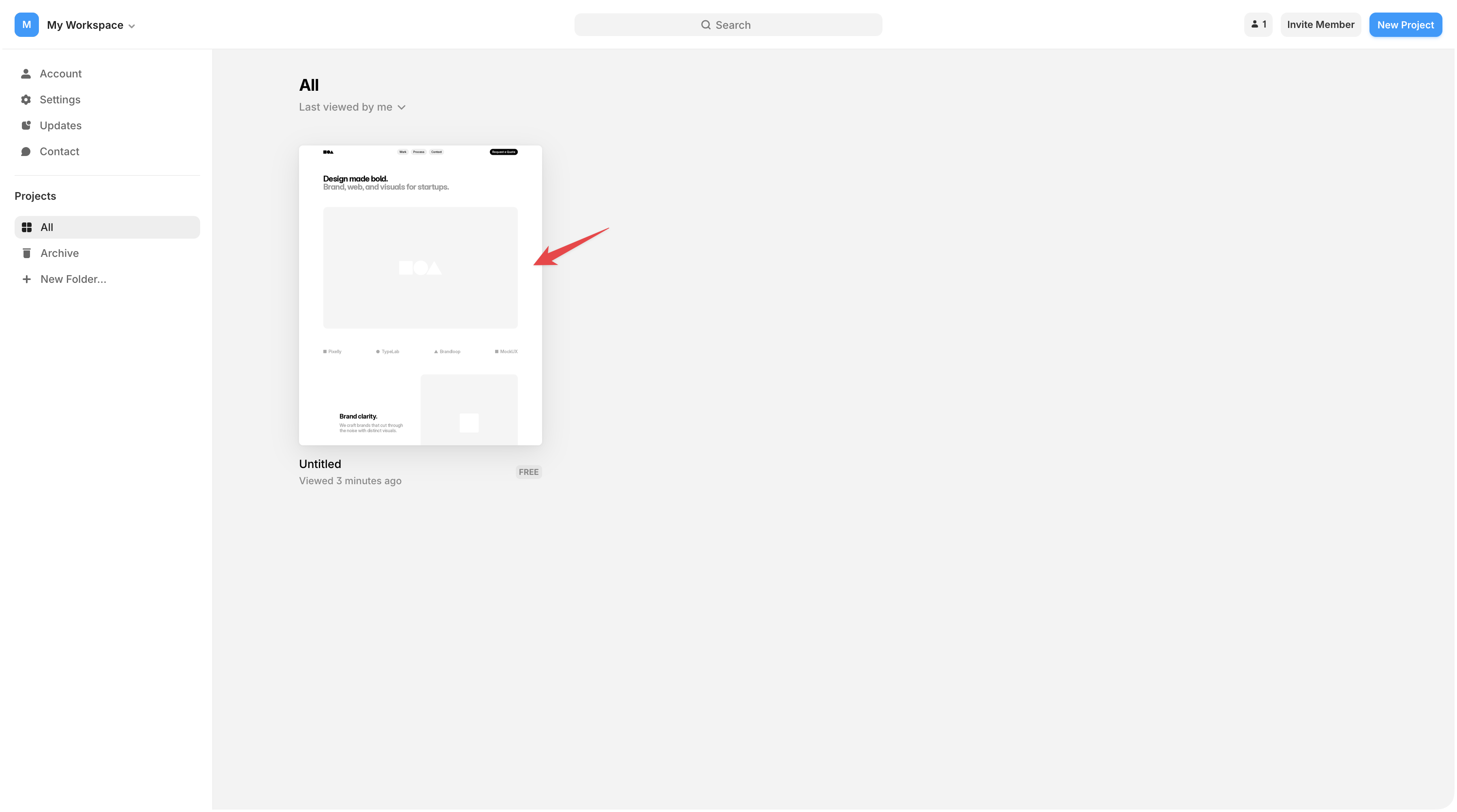 Navigate to Framer Project Workspace