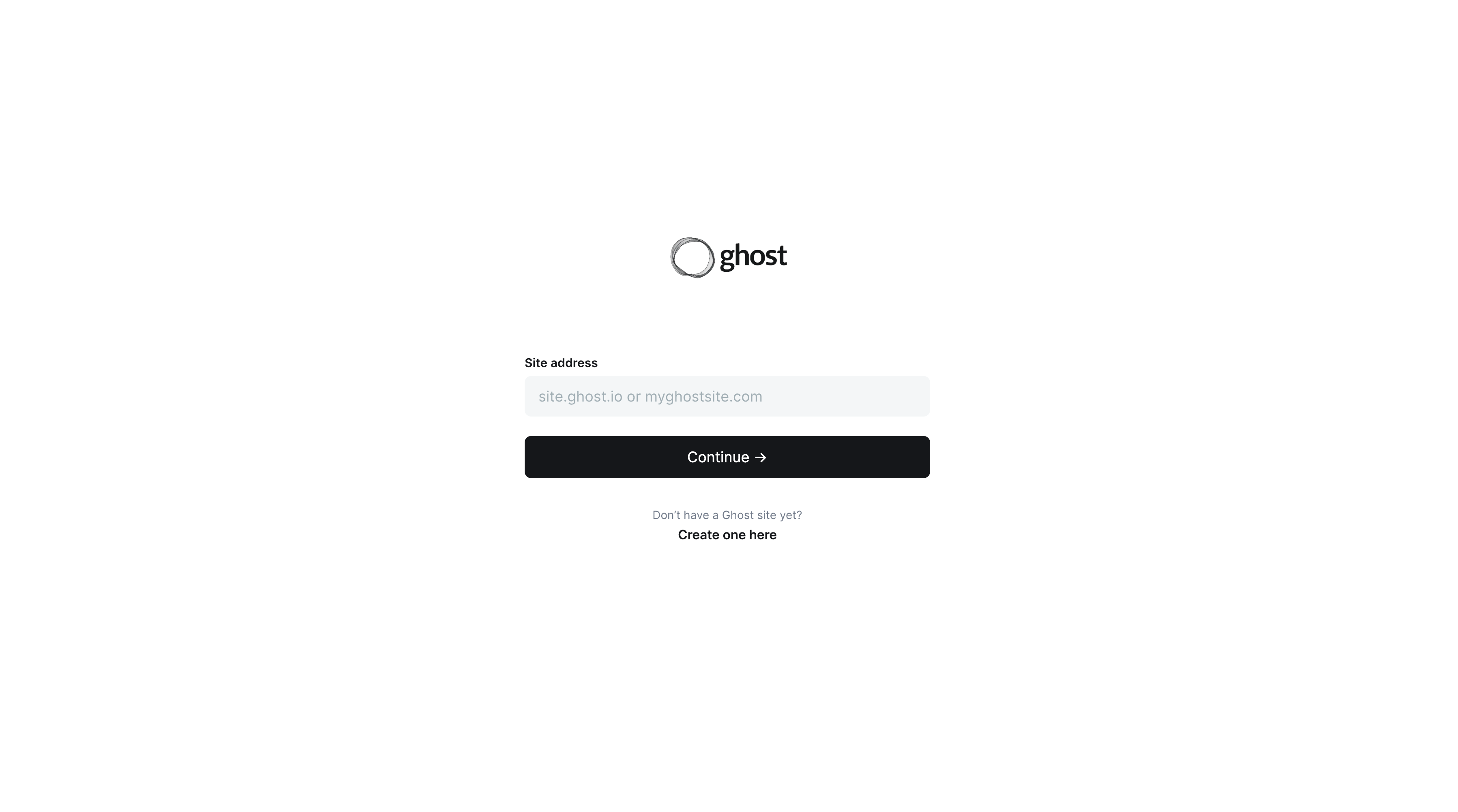 Sign in to Ghost Admin Dashboard