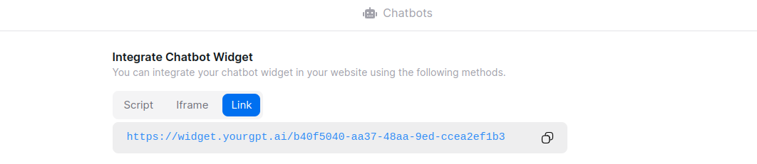 Link Shareable Chatbot