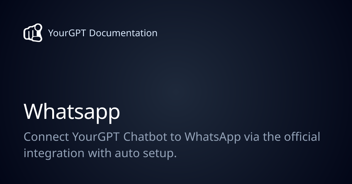 Whatsapp | YourGPT Documentation