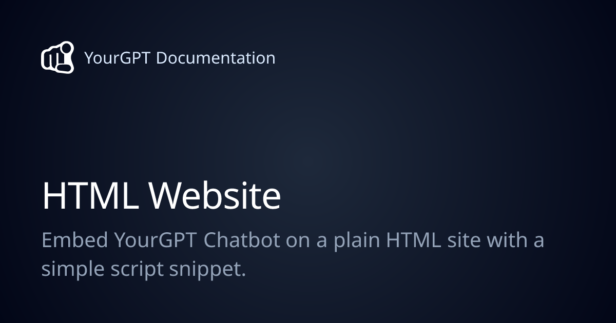 HTML Website | YourGPT Documentation