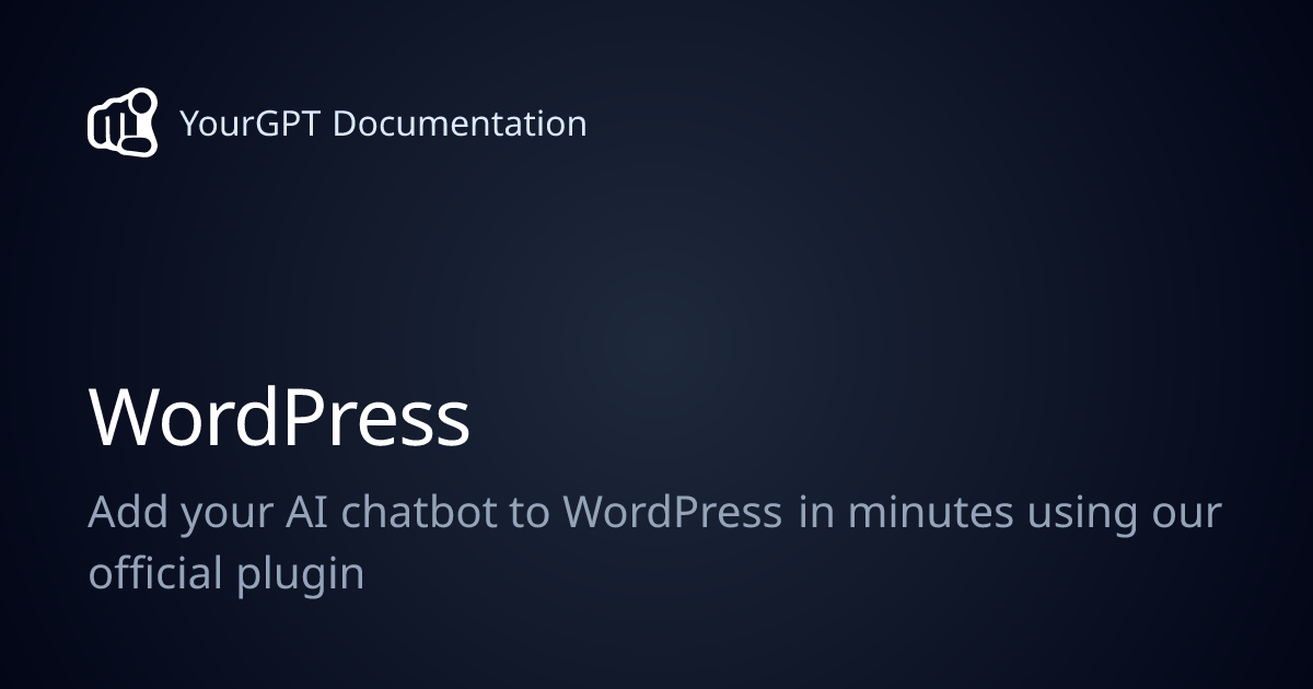 WordPress | YourGPT Documentation