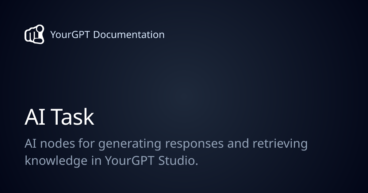 AI Task | YourGPT Documentation