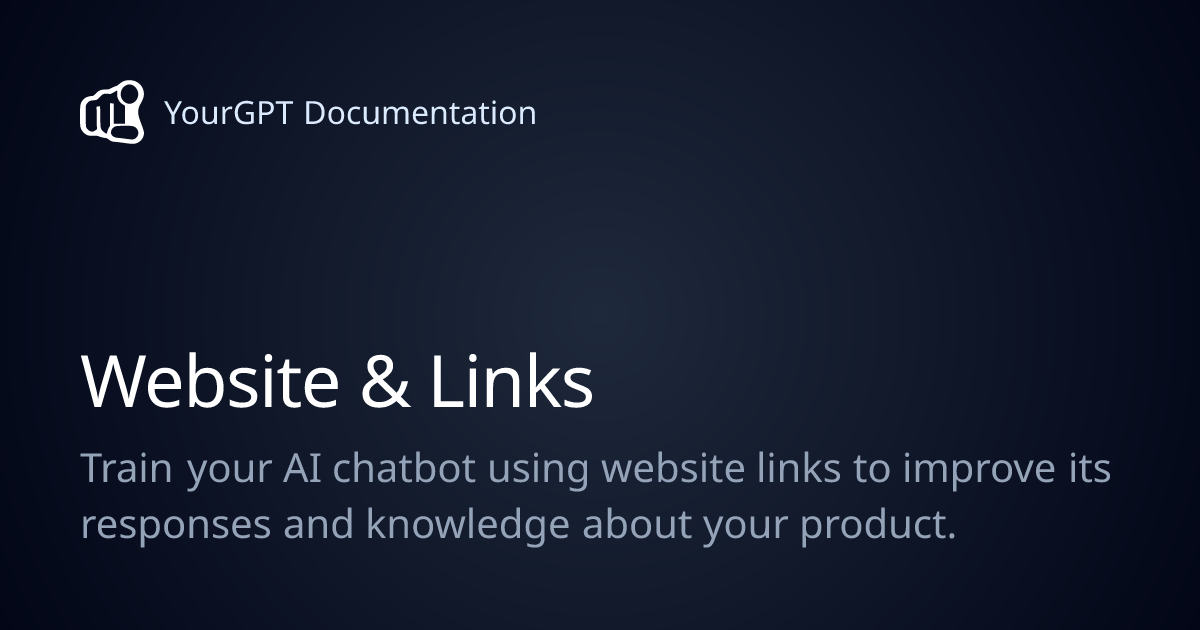 Website & Links | YourGPT Documentation
